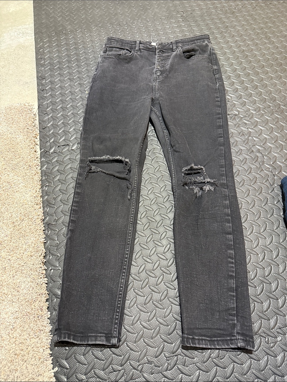 We the Free Womens Black Distressed Denim Jeans 31